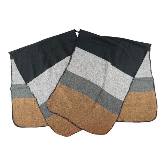 Panache Poncho Style Wrap Cardigan Sweater in Brown Grey Black OS - Picture 1 of 13